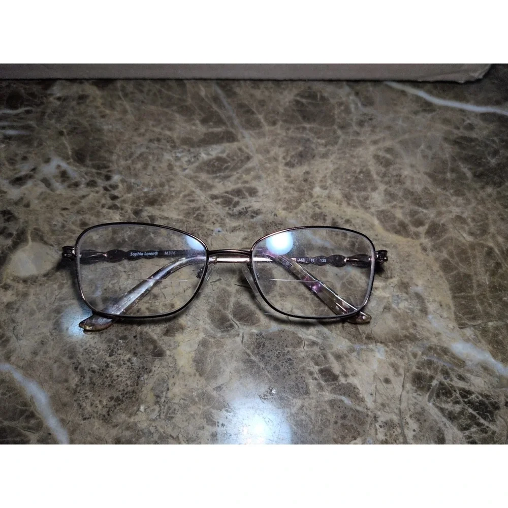 Sophia Loren M316 168 Square Rose Gold Bronze Eyeglasses Frame Only 53-17-135